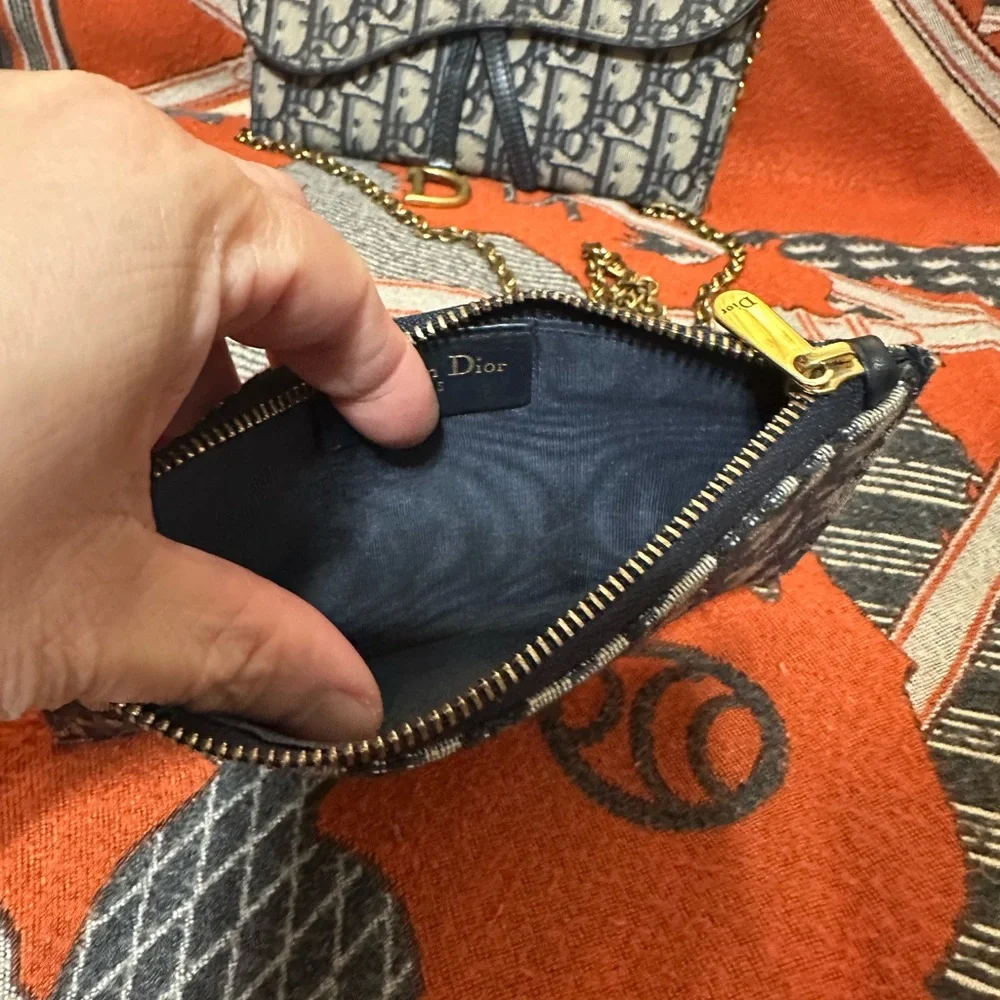 Dior Small Saddle Pouch with Chain - Picture 13 of 15